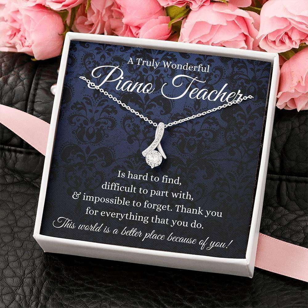 Piano Teacher Necklace Gift, Thank You Gift For Music Teacher Necklace Rakva