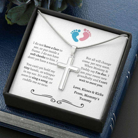 Pregnancy Announcement Necklace Gift, Pregnancy Reveal To Parents Necklace Rakva