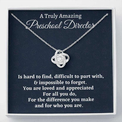 Preschool Director Necklace Gift, Appreciation Gift For A Preschool Director, Love Knot Necklace, Preschool Director Gift Rakva