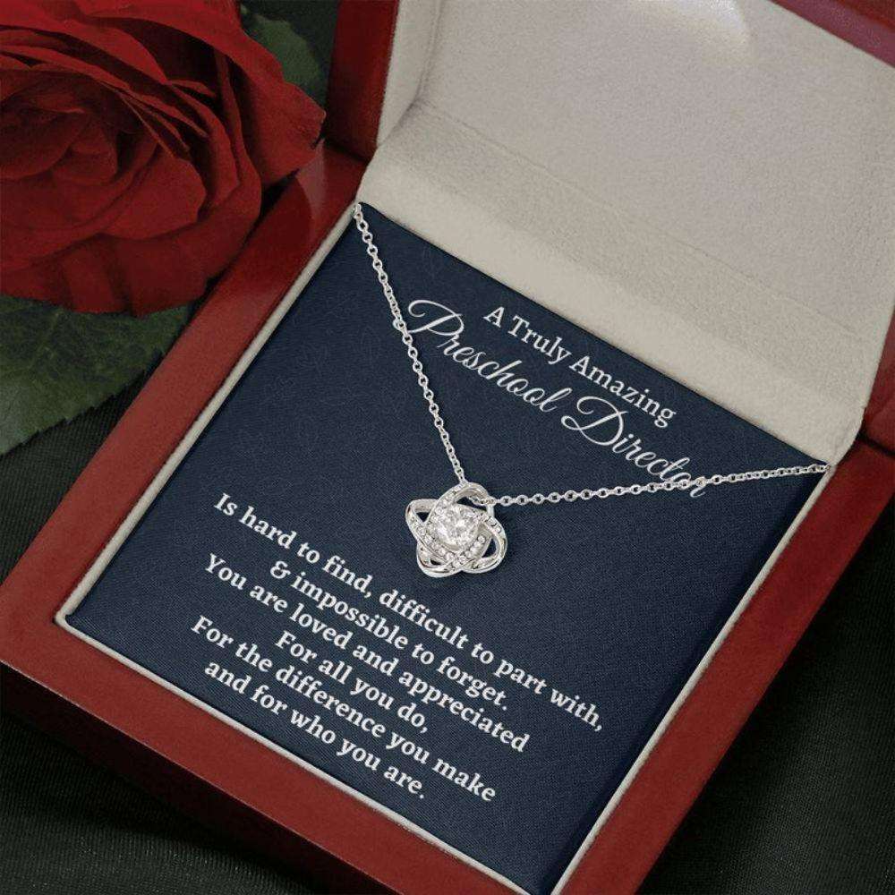 Preschool Director Necklace Gift, Appreciation Gift For A Preschool Director, Love Knot Necklace, Preschool Director Gift Rakva