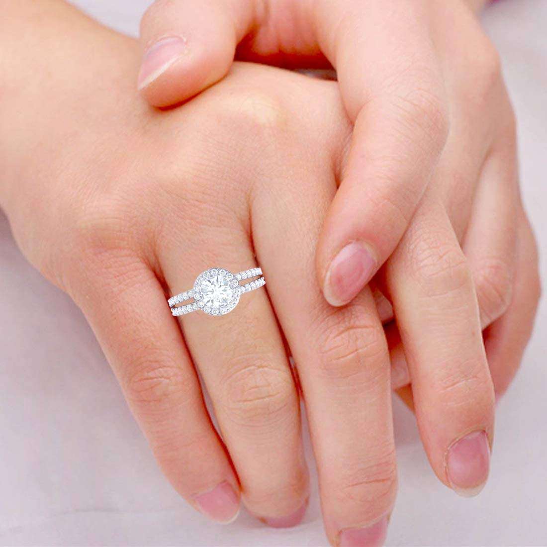 Rakva Zirconia 92.5 Sterling Silver Round Solitaire Ring Gift For Women And Girls For Self Rakva