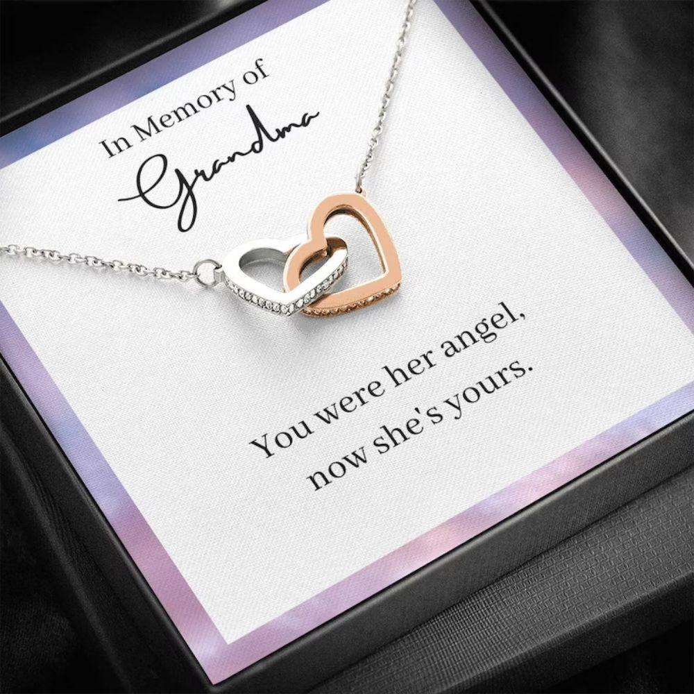 She Is Your Angel Necklace, Memorial Gift For A Grandma, Loss Of A Grandmother Sympathy Necklace Rakva