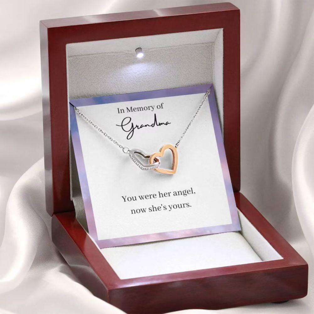She Is Your Angel Necklace, Memorial Gift For A Grandma, Loss Of A Grandmother Sympathy Necklace Rakva