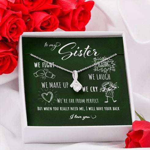 Sister Necklace, Gift For Sister From Brother Or Sister Alluring Beauty Necklace Gifts For Friend Rakva