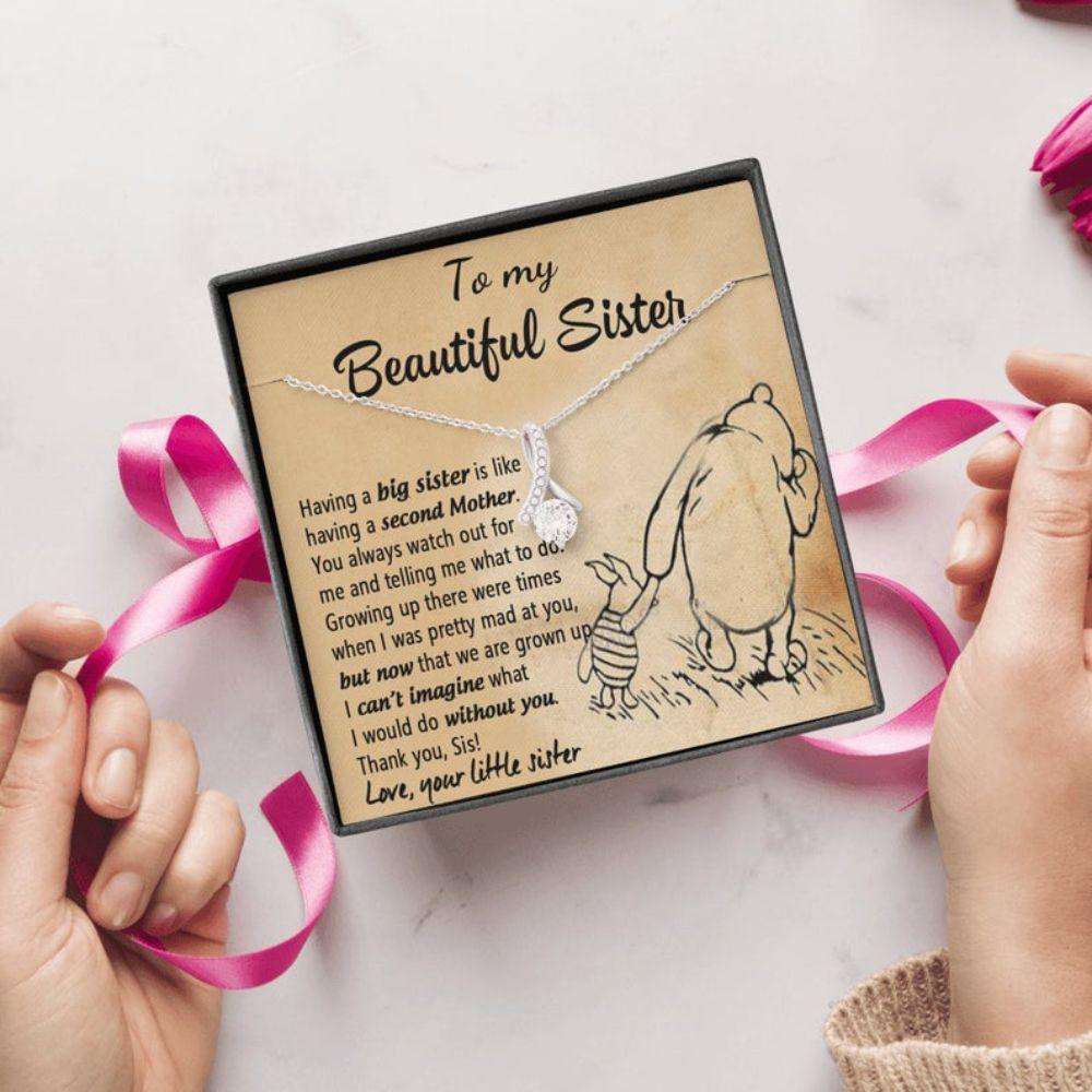 Sister Necklace, Gift For Sister, Thank You Necklace, Gift For Big Sister From Little Sister Gifts For Friend Rakva