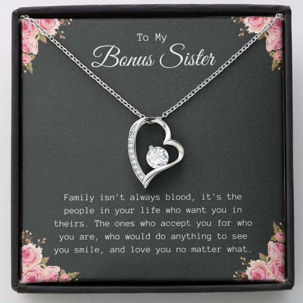 Sister Necklace, Necklace For My Bonus Sister “ Christmas Gift For Bonus Sister, Gift For My Best Friend Rakva