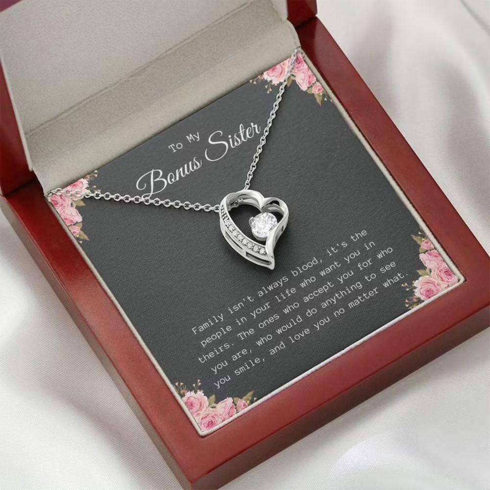 Sister Necklace, Necklace For My Bonus Sister “ Christmas Gift For Bonus Sister, Gift For My Best Friend Rakva