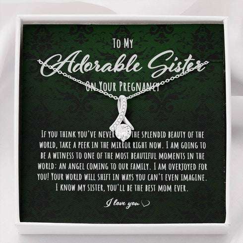 Sister Necklace, Pregnancy Gift, Expecting Mom Gift For Sister “ Alluring Beauty Necklace Gifts For Friend Rakva