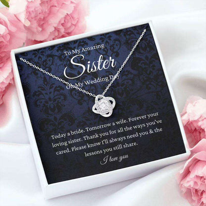 Sister Necklace, Sister Of The Bride Necklace Gift, Sister Wedding Gift From Bride And Groom, Bridal Party Gifts for Sister Rakva