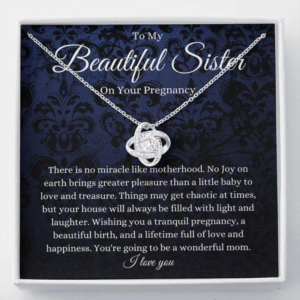 Sister Necklace, Sister Pregnancy Necklace, Gift For Mom To Be, Expecting Mom Gifts For Mom To Be (Future Mom) Rakva
