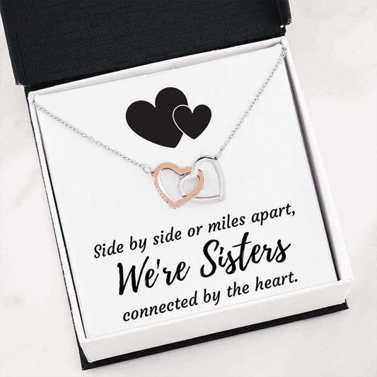 Sister Necklace, Sisters Connected By The Heart Necklace Gift. Gift For Best Friends Or Sisters Rakva