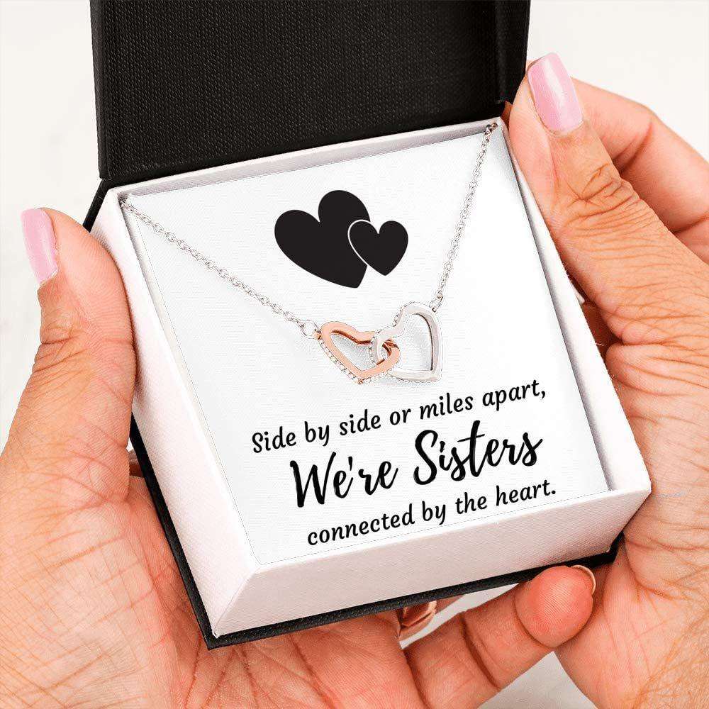 Sister Necklace, Sisters Connected By The Heart Necklace Gift. Gift For Best Friends Or Sisters Rakva