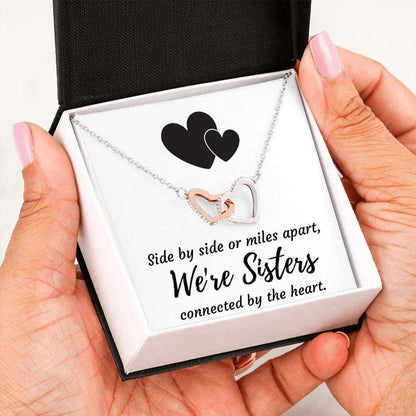 Sister Necklace, Sisters Connected By The Heart Necklace Gift. Gift For Best Friends Or Sisters Rakva
