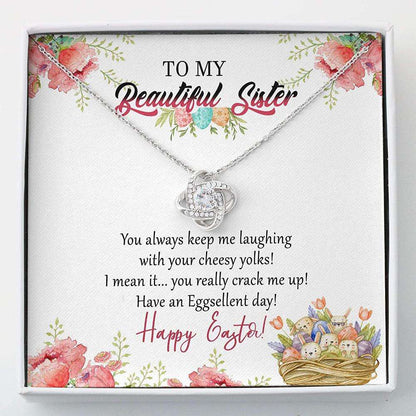 Sister Necklace “ To My Beautiful Sister You Always Keep Me Laughing Happy Easter Day Gifts For Friend Rakva