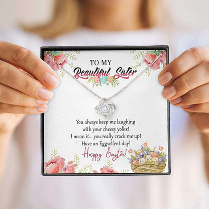 Sister Necklace “ To My Beautiful Sister You Always Keep Me Laughing Happy Easter Day Gifts For Friend Rakva