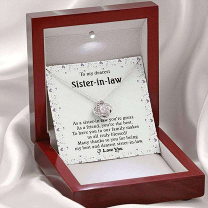 Sister Necklace, To My Dearest Sister-In-Law Necklace, Gift For Sister-In-Law, Bonus Sister Gifts For Friend Rakva