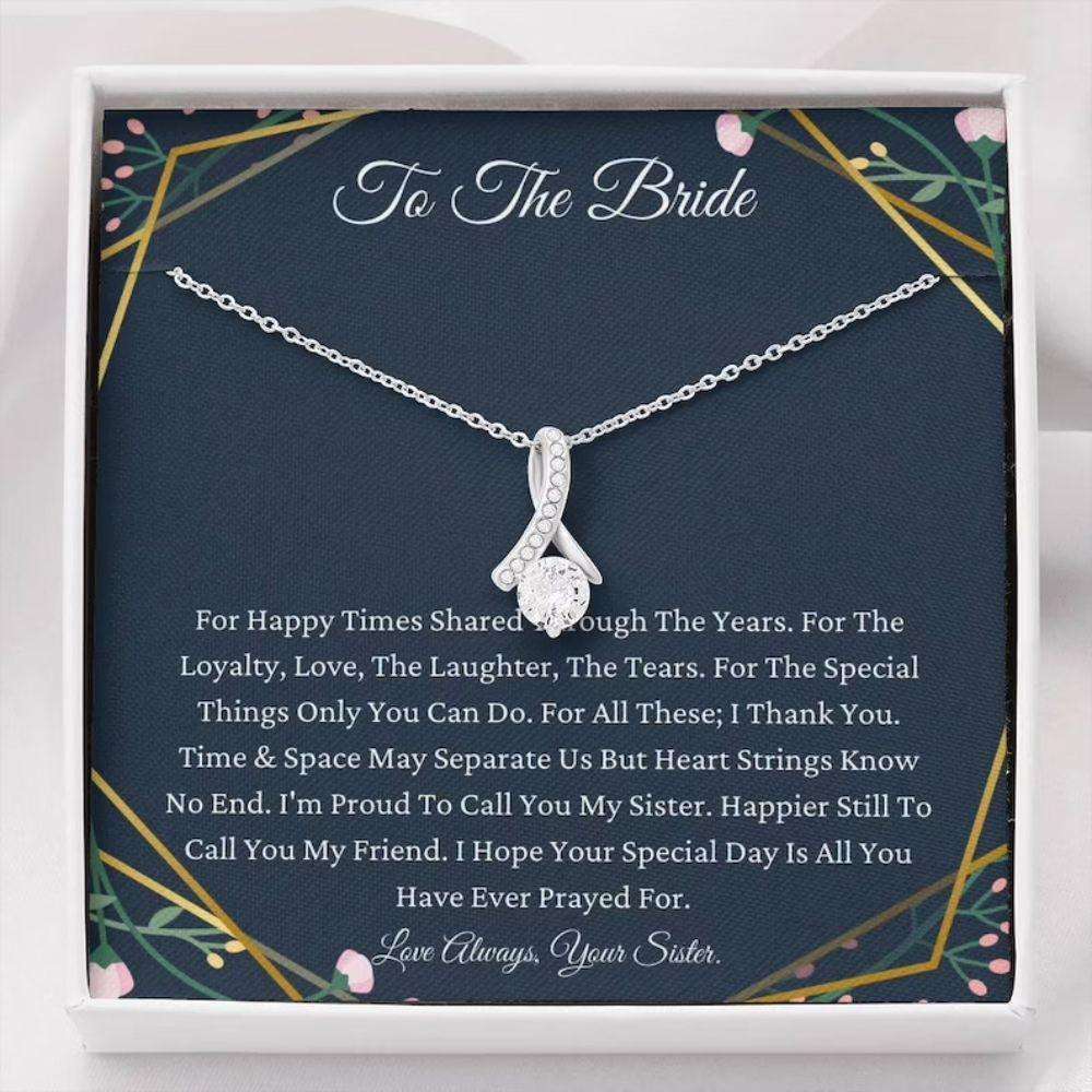 Sister Necklace, To My Sister On Your Wedding Day Necklace Gift From Sister, To Bride Necklace From Little Sister Big Sister Gift For Bride Rakva