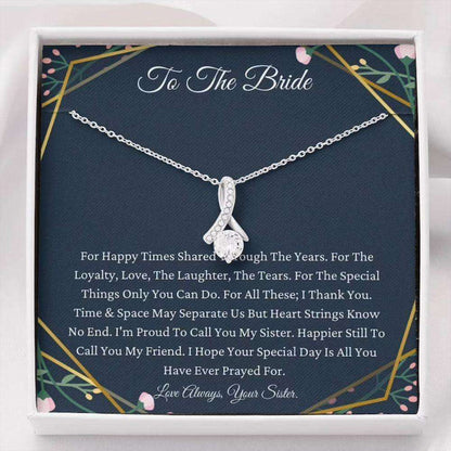Sister Necklace, To My Sister On Your Wedding Day Necklace Gift From Sister, To Bride Necklace From Little Sister Big Sister Gift For Bride Rakva