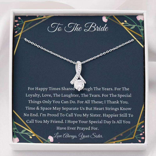 Sister Necklace, To My Sister On Your Wedding Day Necklace Gift From Sister, To Bride Necklace From Little Sister Big Sister Gift For Bride Rakva