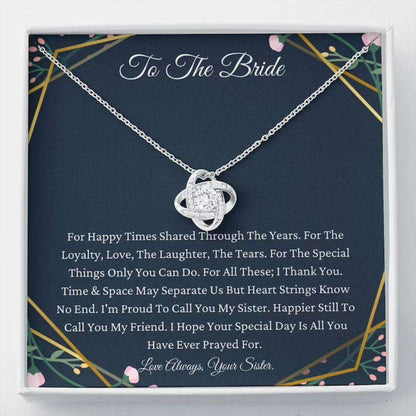 Sister Necklace, To My Sister On Your Wedding Day Necklace Gift From Sister, To Bride Necklace From Little Sister Big Sister Gift For Bride Rakva