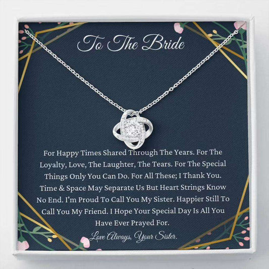 Sister Necklace, To My Sister On Your Wedding Day Necklace Gift From Sister, To Bride Necklace From Little Sister Big Sister Gift For Bride Rakva