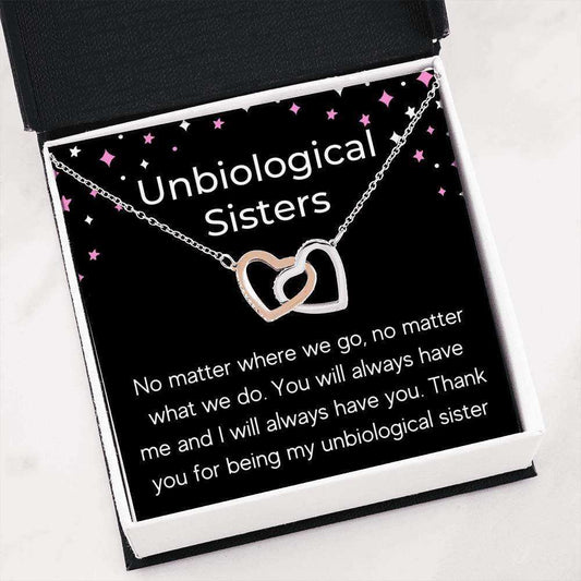 Sister Necklace, Unbiological Sisters Necklace Gift No Matter Where We Go Rakva