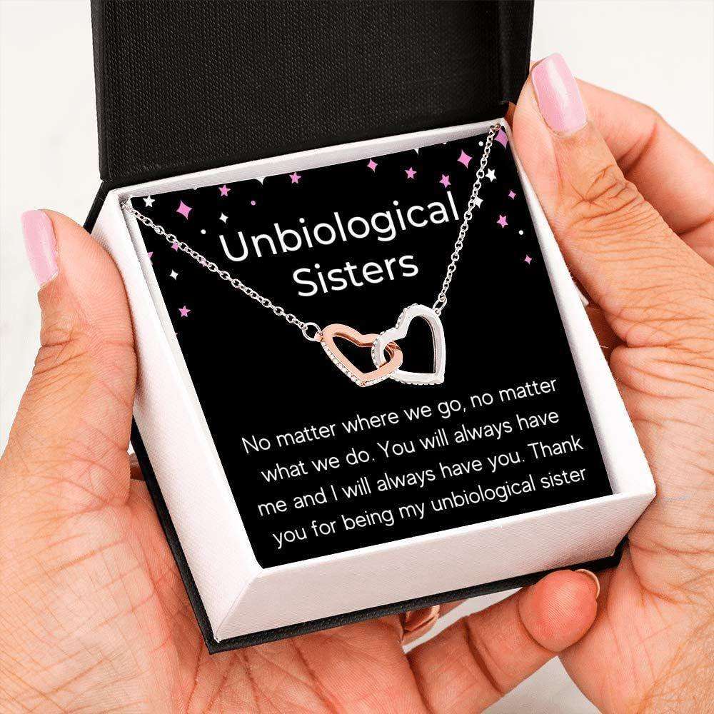 Sister Necklace, Unbiological Sisters Necklace Gift No Matter Where We Go Rakva