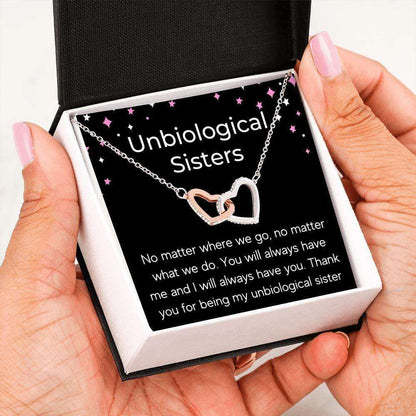 Sister Necklace, Unbiological Sisters Necklace Gift No Matter Where We Go Rakva