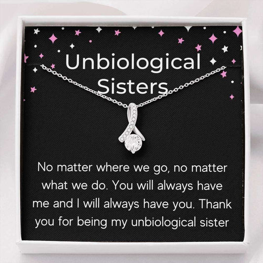 Sister Necklace, Unbiological Sisters Necklace Gift No Matter Where We Go Rakva