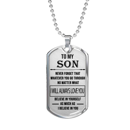 Son Dog Tag, Custom Gift For Son Dog Tag Military Chain Necklace Always Love You Dog Tag Gifts For Son Rakva