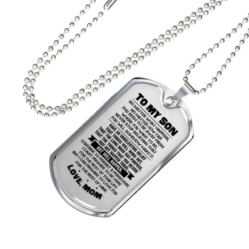 Son Dog Tag, Custom Gift For Son Dog Tag Military Chain Necklace I Promise To Love You Dog Tag Gifts For Son Rakva