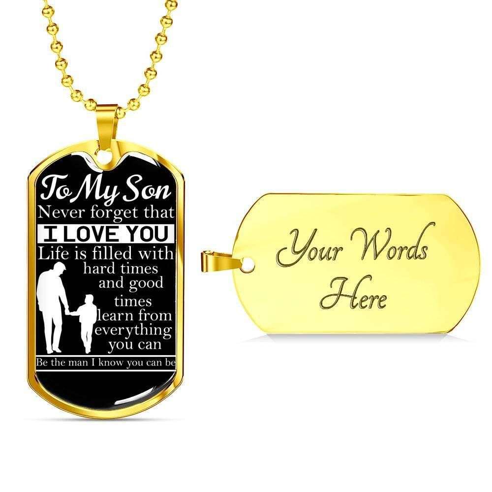 Son Dog Tag, Custom Learn From Everything You Can Dog Tag Military Chain Necklace For Son Dog Tag Gifts For Son Rakva