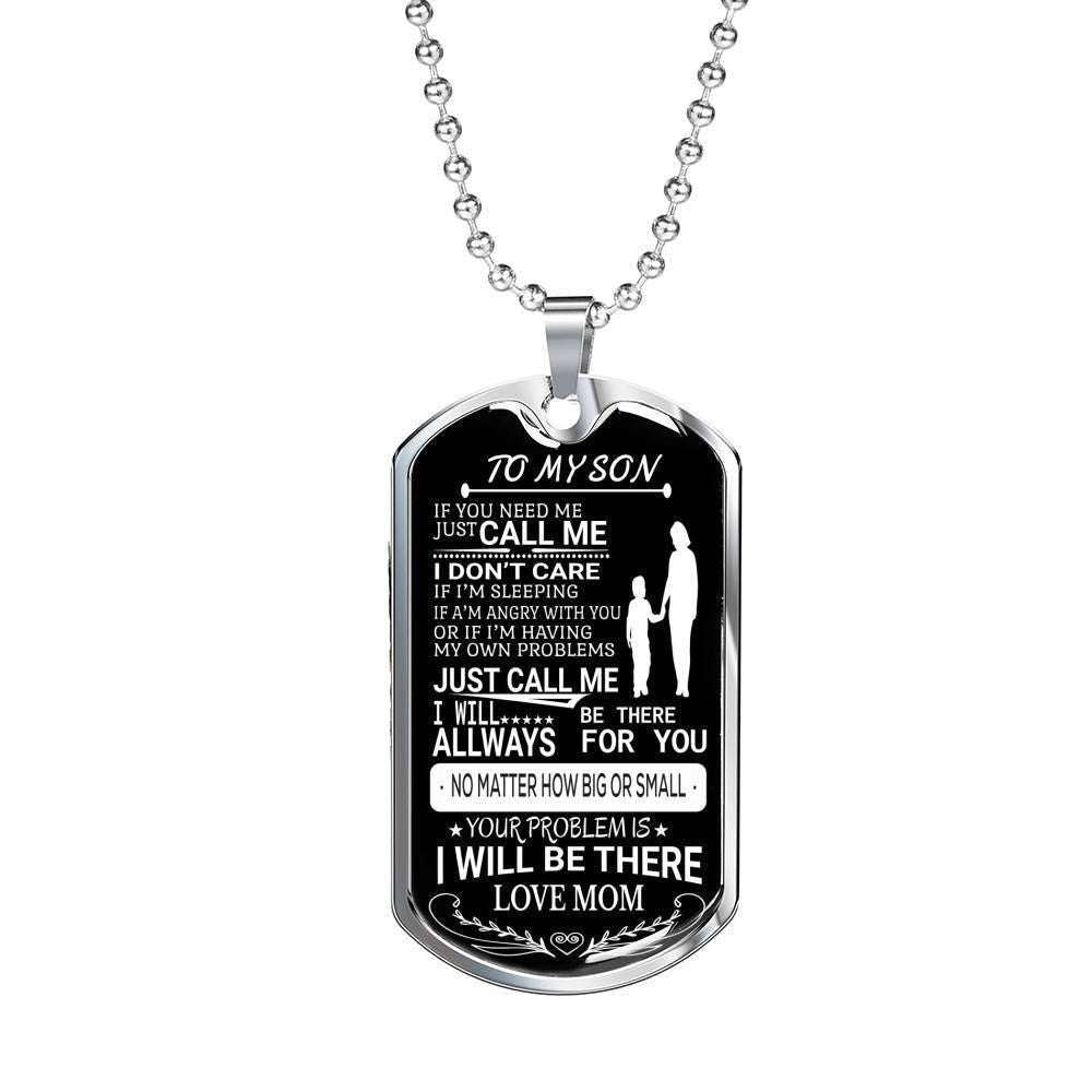 Son Dog Tag Custom Picture, Always Be There For You Dog Tag Necklace Gift For Son Gifts For Son Rakva