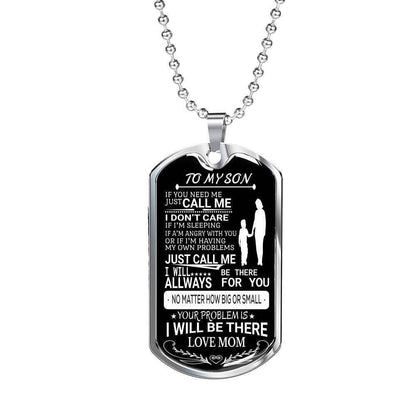 Son Dog Tag Custom Picture, Always Be There For You Dog Tag Necklace Gift For Son Gifts For Son Rakva