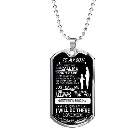 Son Dog Tag Custom Picture, Always Be There For You Dog Tag Necklace Gift For Son Gifts For Son Rakva