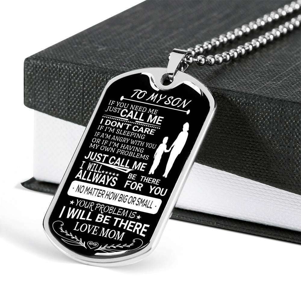Son Dog Tag Custom Picture, Always Be There For You Dog Tag Necklace Gift For Son Gifts For Son Rakva