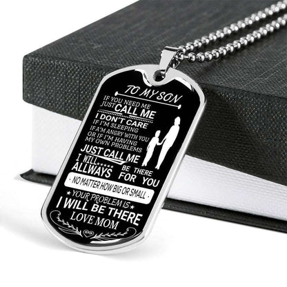 Son Dog Tag Custom Picture, Always Be There For You Dog Tag Necklace Gift For Son Gifts For Son Rakva