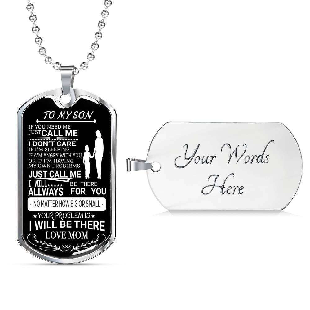 Son Dog Tag Custom Picture, Always Be There For You Dog Tag Necklace Gift For Son Gifts For Son Rakva