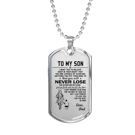 Son Dog Tag Custom Picture, Believe Deep In Your Heart Dog Tag Necklace For Son V1 Gifts For Son Rakva