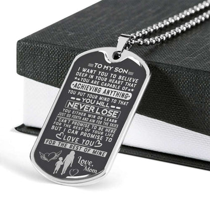 Son Dog Tag Custom Picture, Believe Deep In Your Heart Dog Tag Necklace Gift For Son Gifts For Son Rakva