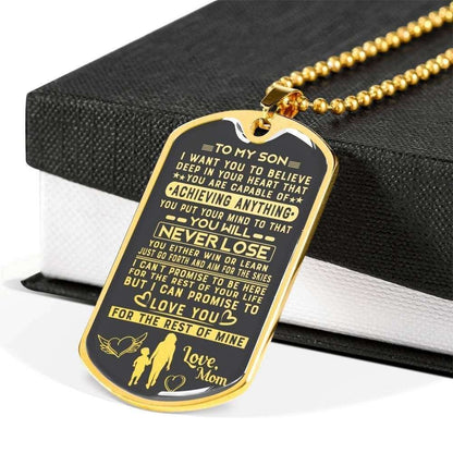 Son Dog Tag Custom Picture, Believe Deep In Your Heart Dog Tag Necklace Gift For Son Gifts For Son Rakva