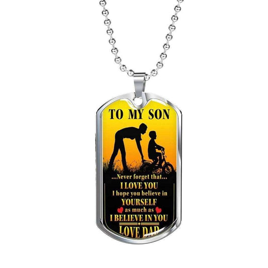 Son Dog Tag Custom Picture, Believe In You Dog Tag Necklace Giving Son Gifts For Son Rakva