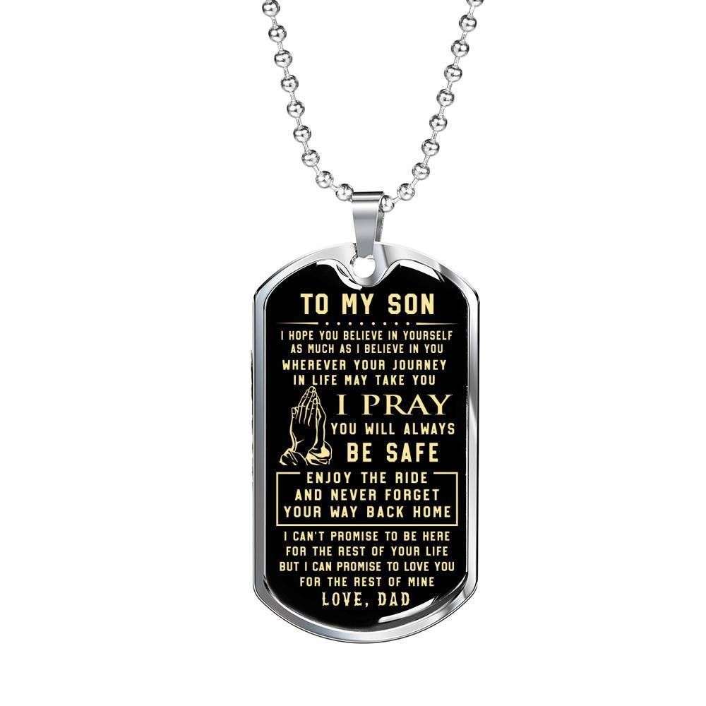 Son Dog Tag Custom Picture, Believe In Yourself Dog Tag Necklace Gift For Son V1 Gifts For Son Rakva
