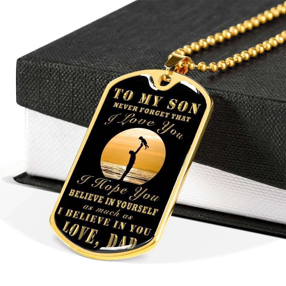 Son Dog Tag Custom Picture, Dad Gift For Son Dog Tag Custom Picture Necklace Never Forger That I Love You Gifts For Son Rakva
