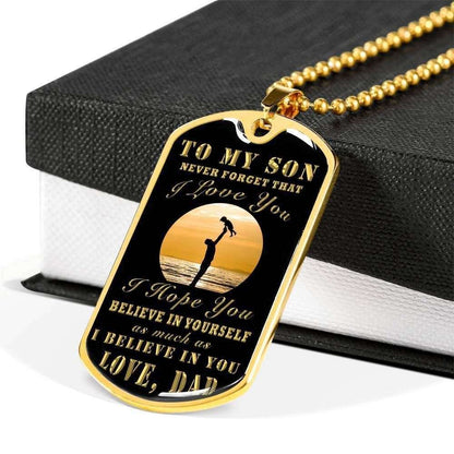 Son Dog Tag Custom Picture, Dad Gift For Son Dog Tag Custom Picture Necklace Never Forger That I Love You Gifts For Son Rakva