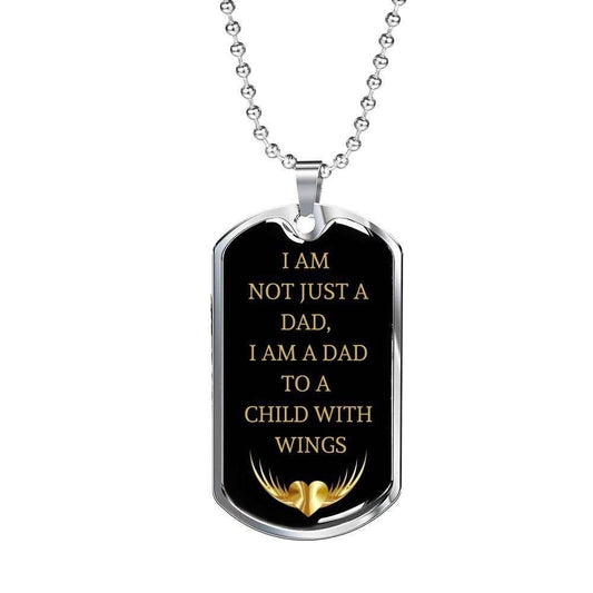 Son Dog Tag Custom Picture, Dad To A Child With Wings Custom Engraving Dog Tag Necklace Gifts For Son Rakva