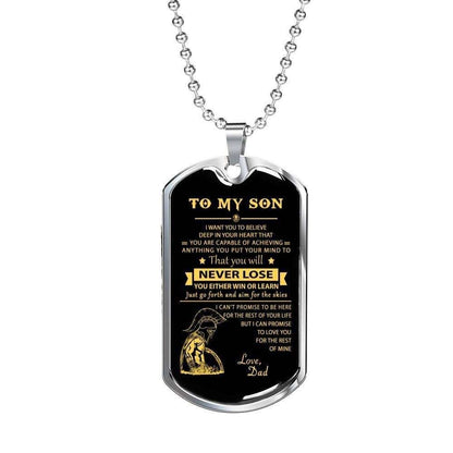 Son Dog Tag Custom Picture, Dad To Son Dog Tag Custom Picture Necklace You Will Never Lose Gifts For Son Rakva