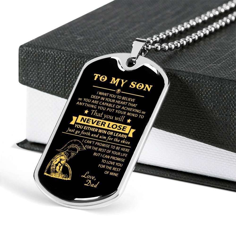 Son Dog Tag Custom Picture, Dad To Son Dog Tag Custom Picture Necklace You Will Never Lose Gifts For Son Rakva