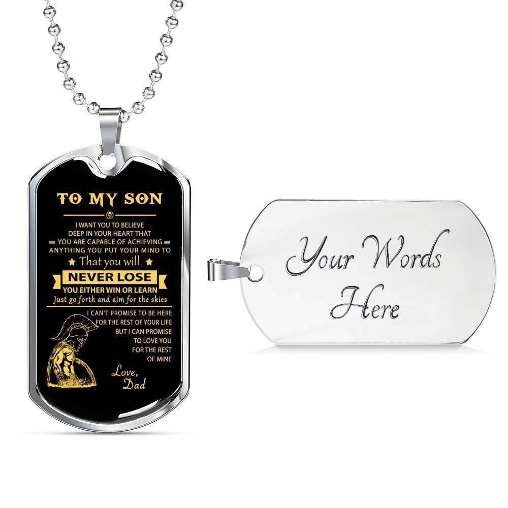 Son Dog Tag Custom Picture, Dad To Son Dog Tag Custom Picture Necklace You Will Never Lose Gifts For Son Rakva