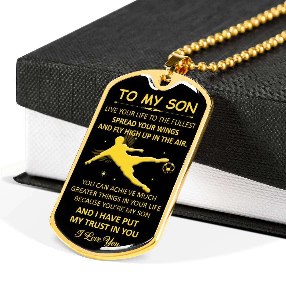 Son Dog Tag, Custom Picture Dog Tag For Son: Gift For Son Dog Tag Necklace-10 Gifts For Son Rakva